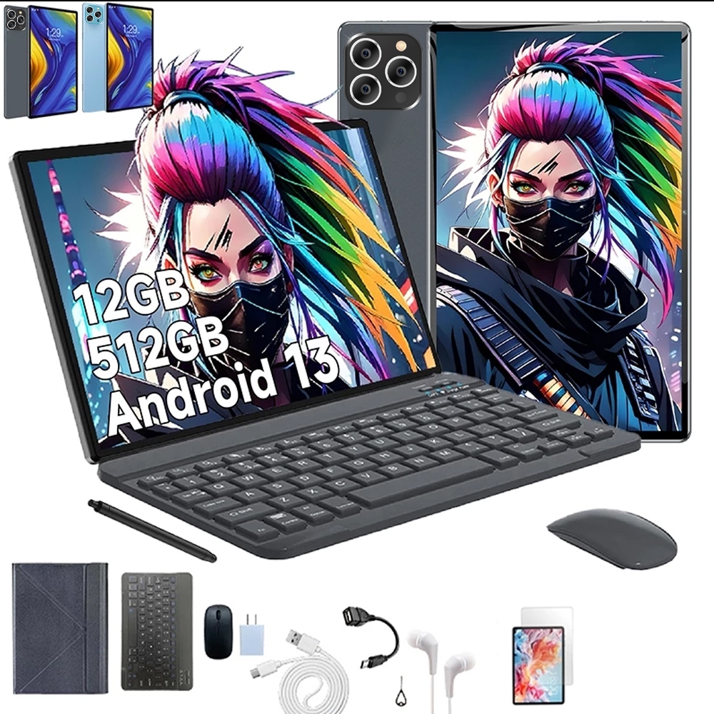 2026 Tablet ULTIMATE 10 mouse  teclado 12GB RAM 512GB ROM Android 13 com case 10,1 polegadas câmera