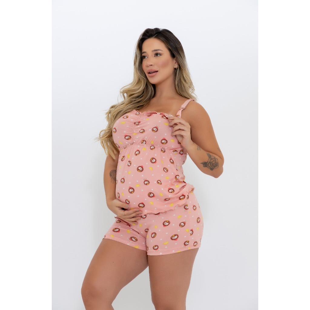 Baby Doll Amamentação Click Abertura Alça Reforçada Não Machuca Conforto Facilidade no seu Dia a Dia