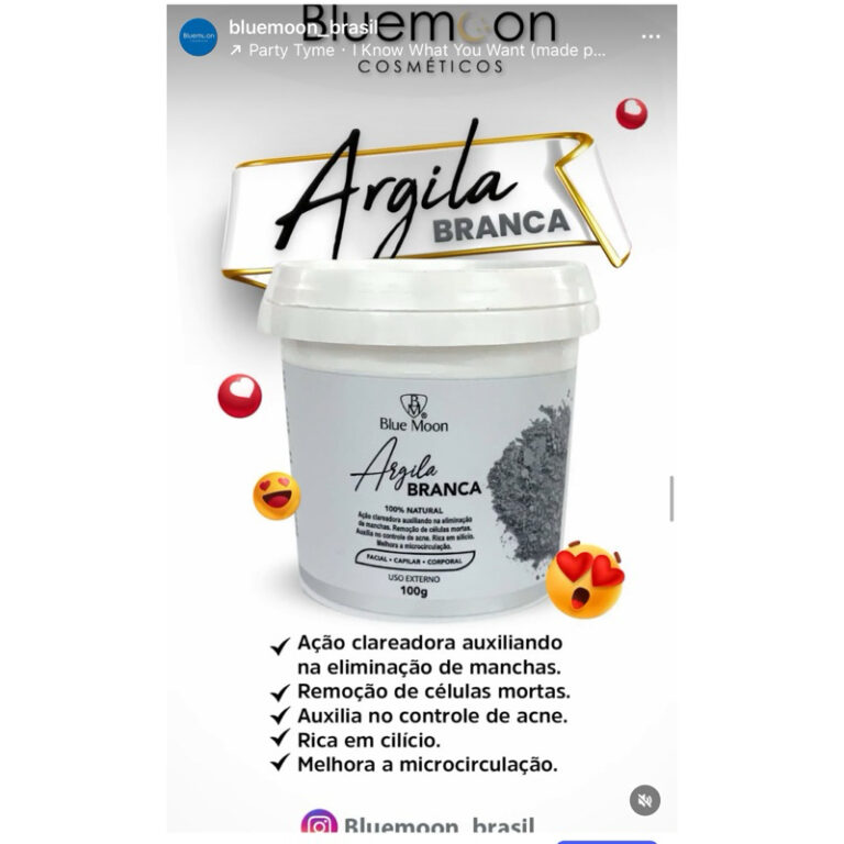 Argila Branca Facial Corporal Capilar 100g Blue Mo