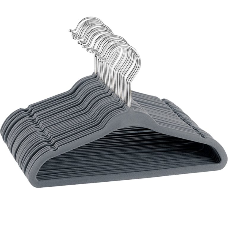 50 Cabides Veludo Cinza Slim Ultra Finos Antidesli