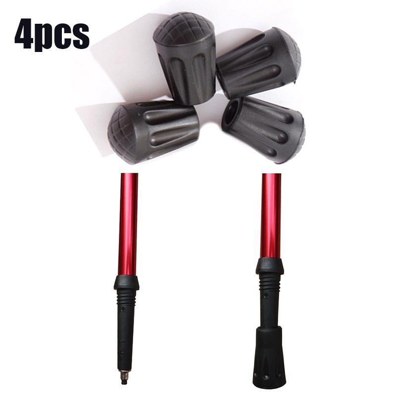 Pacote De 4 Ponteiras De Bastão De 10 * 35mm De Ponta De Embreagem De Borracha Grip Black