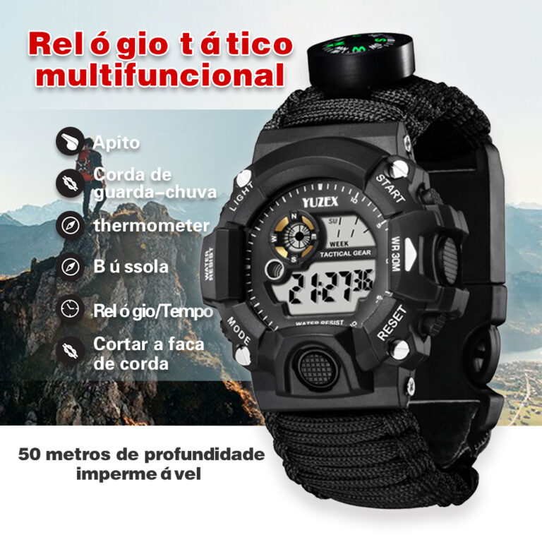Relógio De Sobrevivência multi-Funcional Pulseir