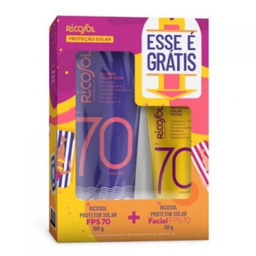 Kit Protetores Ricosol  Fps 70 Corpo e Rosto