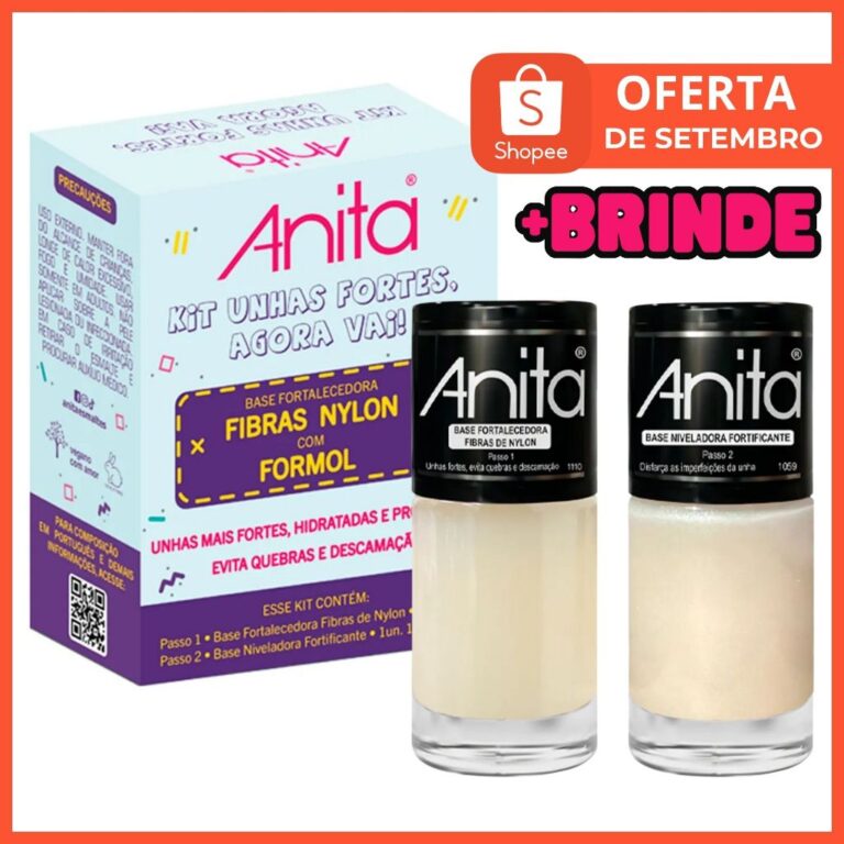 Kit 2 Esmalte Anita Unhas Fortes Agora Vai Base Fi