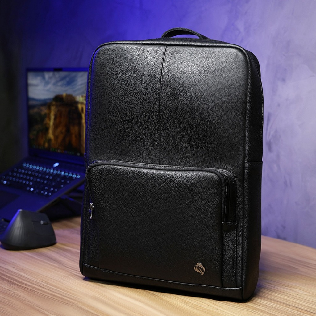Mochila de couro 100% legitimo executiva para notebook 15,6 pol.