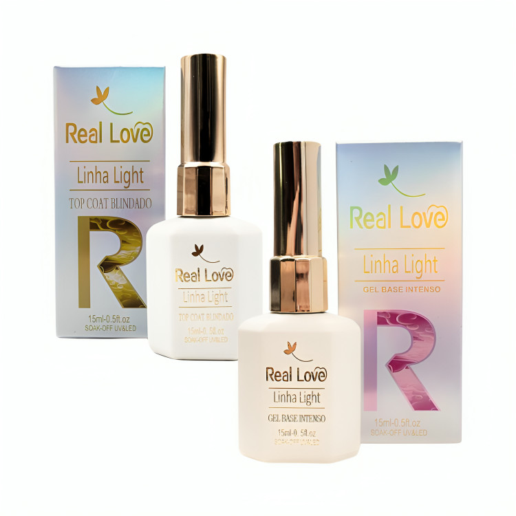 Base em Gel Intenso + Top Coat Blindado 15ml Cada-