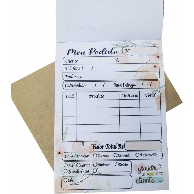 01 un Talão de pedidos / Atendimento ao cliente b