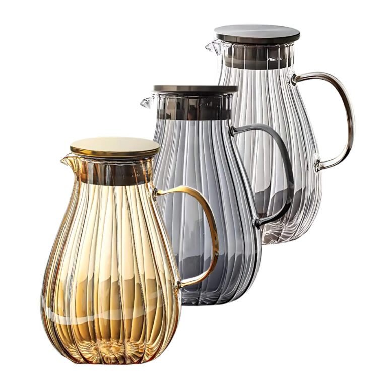 Jarra de Vidro 1,8L Borossilicato e Aço Inox Buff