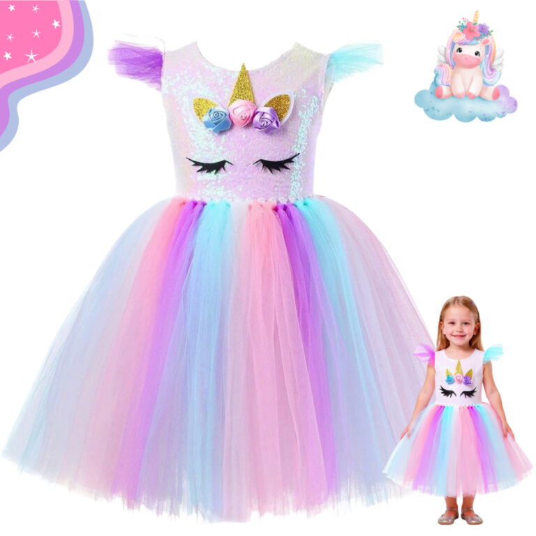 Vestido Fantasia Infantil Princesa Estilo Unicorni