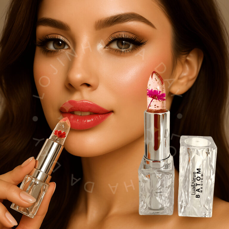 Batom Mágico Transparente Flor Mudança de Cor Lo