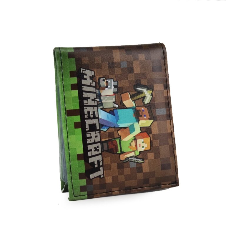 Carteira Minecraft de Couro Infantil e Adulto com 