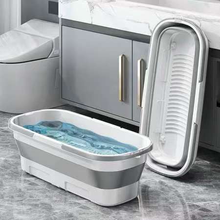 Balde Dobrável Retangular de Silicone com Alça P