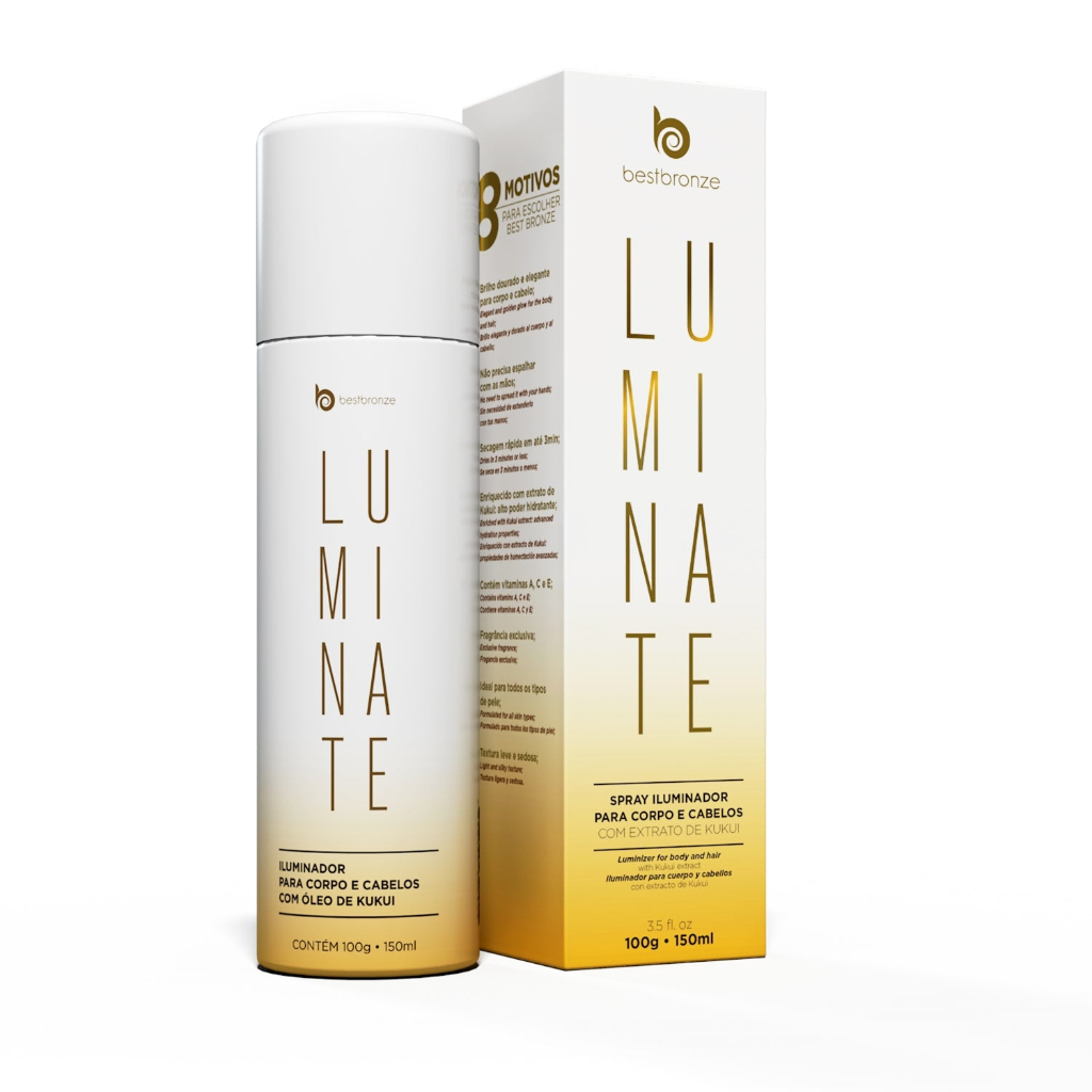Maquiagem Iluminador para o corpo e cabelo luminate – Loja Oficial Best Bronze