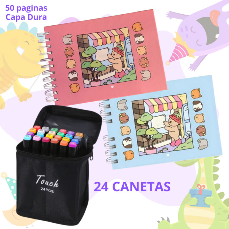 Kit Livro De Colorir Capa Dura 50 Páginas ante ma
