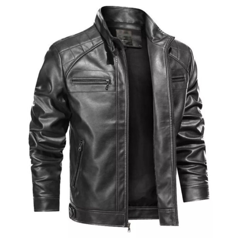 Jaqueta De Couro Masculina Slim Resistente Inverno