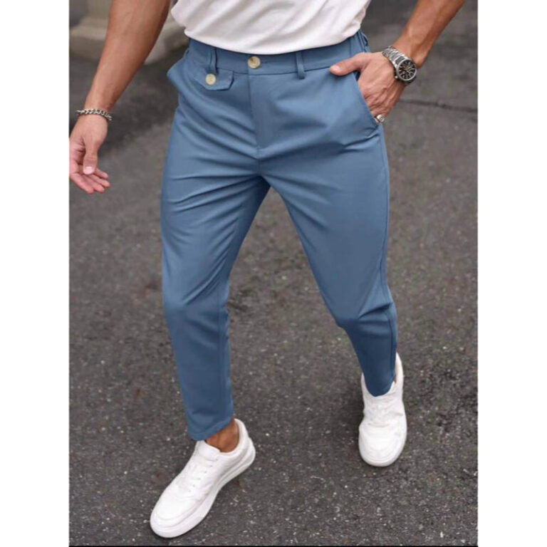 Calça masculina elegante alfaiataria premium deta