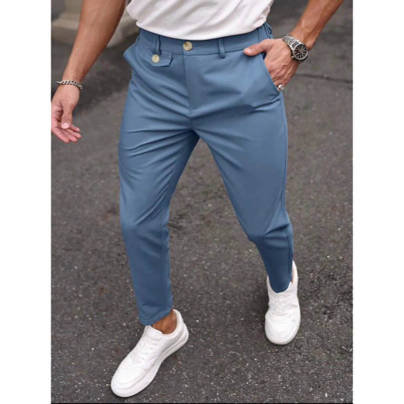 Calça masculina elegante alfaiataria premium detalhe no cos ABA