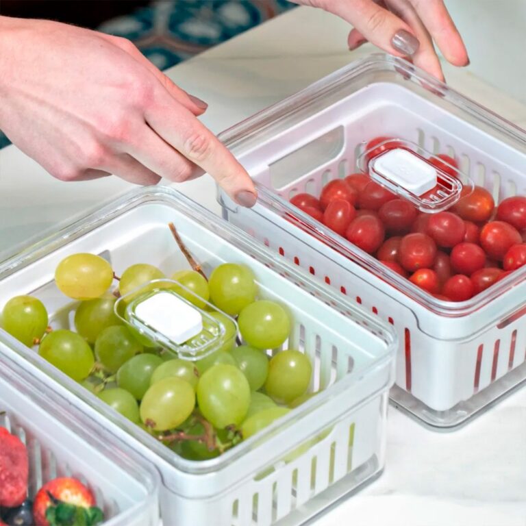 Organizadores de Geladeira de Acrílico com Tampa 