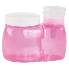 Dosador De Acetona Com Porta Algodão Cor de Rosa