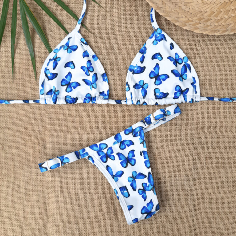 Biquíni Fita Estampado Fio Dental Sem Bojo