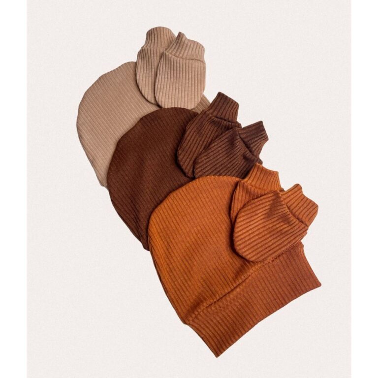 Kit Touca + Luva luvinhas malha caneladas Recomend