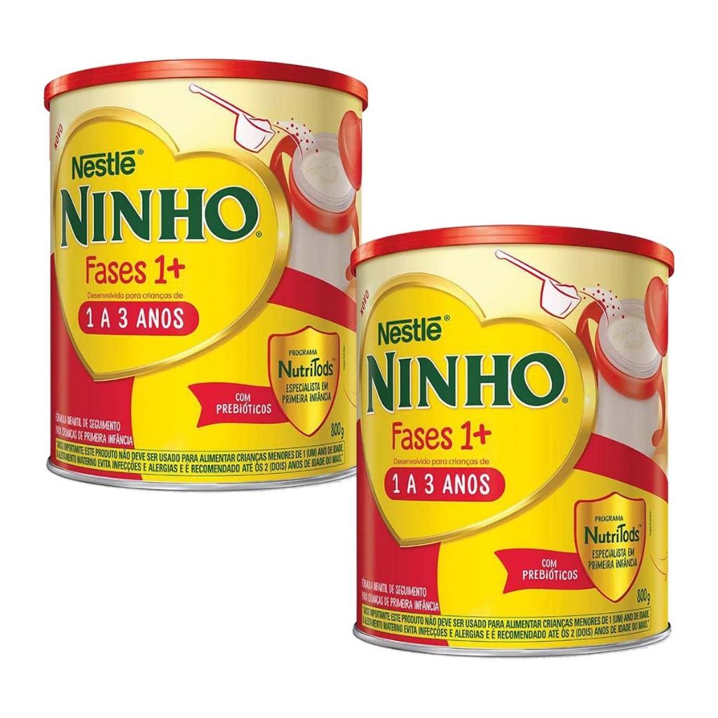 Kit 2 unidades – Composto Lácteo Nestlé Ninho Fases 1+ 800g