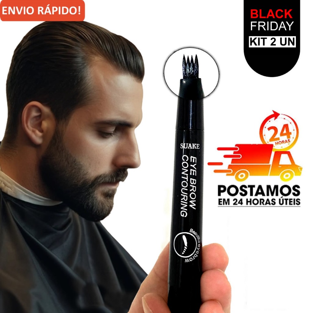 Caneta de Barba e sobrancelha A Prova Dagua e Suor 24horas Beleza Masculina