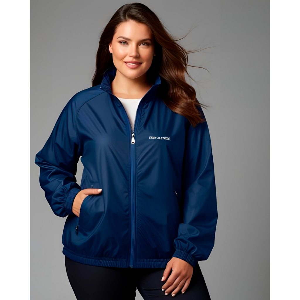 Jaqueta Corta Vento Feminina Plus Size Original Chief Clothing Tamanho P ao G4 Capuz Impermeável