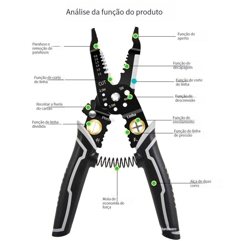 Eletricista Ferramenta Especial Alicate De Decapagem Multifuncional Novo Estilo De Arame/Vise