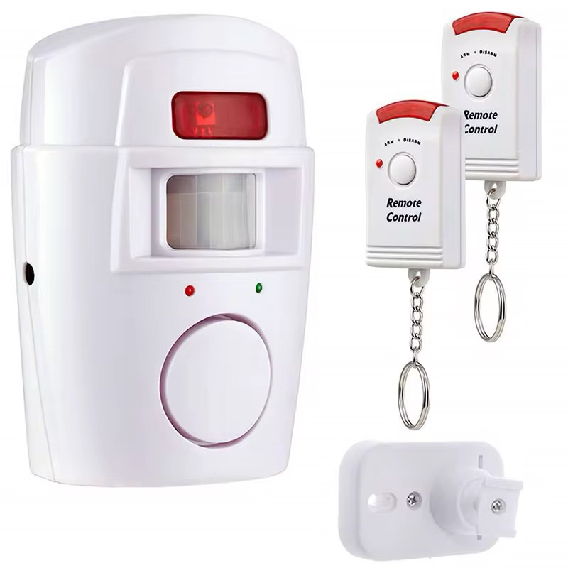 kit Alarme Sem Fio Residencial Sensor Sirene + 2 Controles+1Suporte De Fixacao