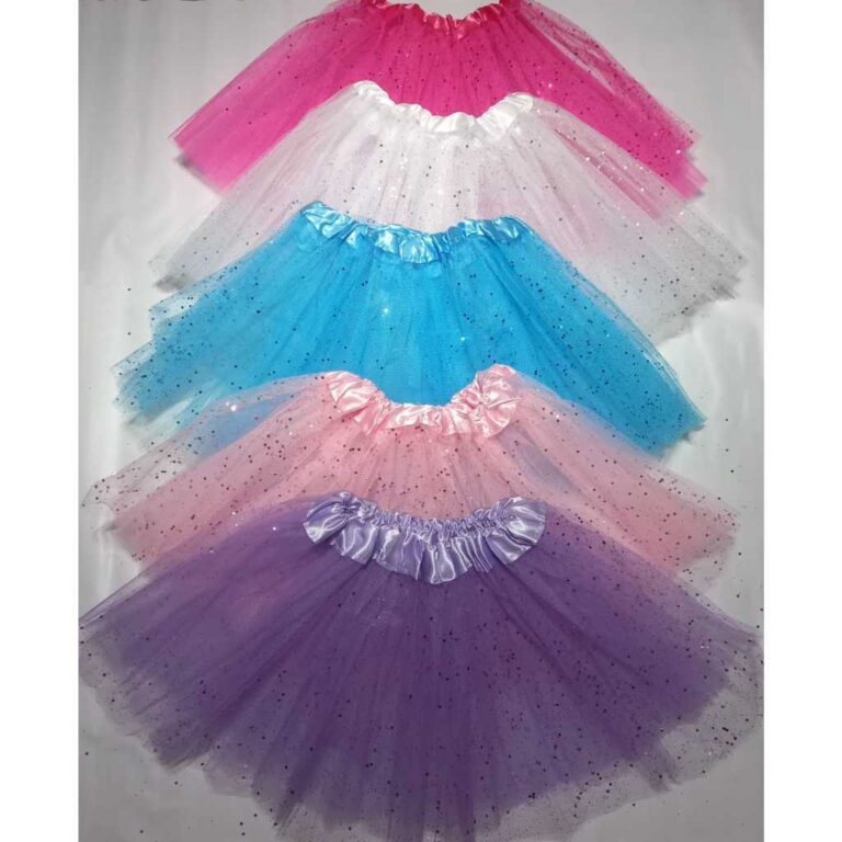 Saia Tule Tutu com Brilho Bailarina Carnaval Fant