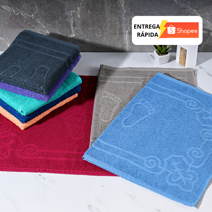 Kit com 03, 05 ou 10 Toalhas de Piso Tapete Banhei