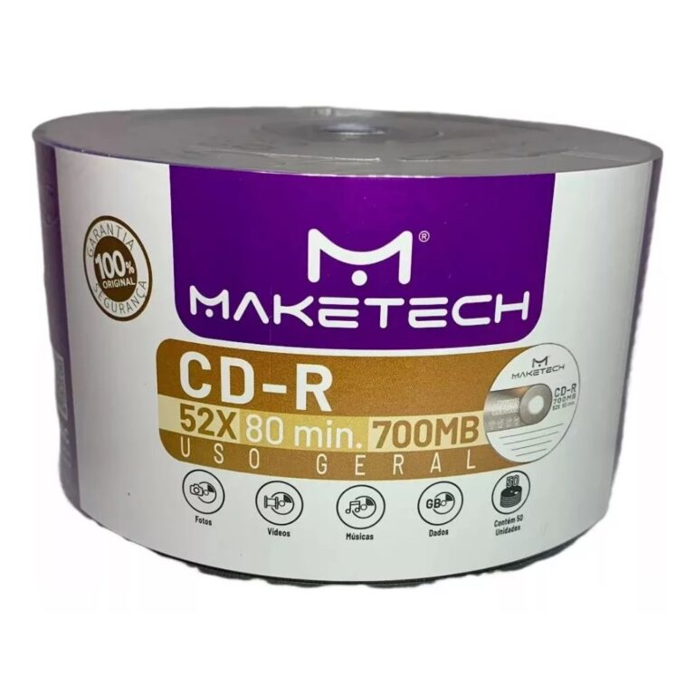 50 Cd Virgem Maketech 52x 700 Mb Grava Jogo Ps1