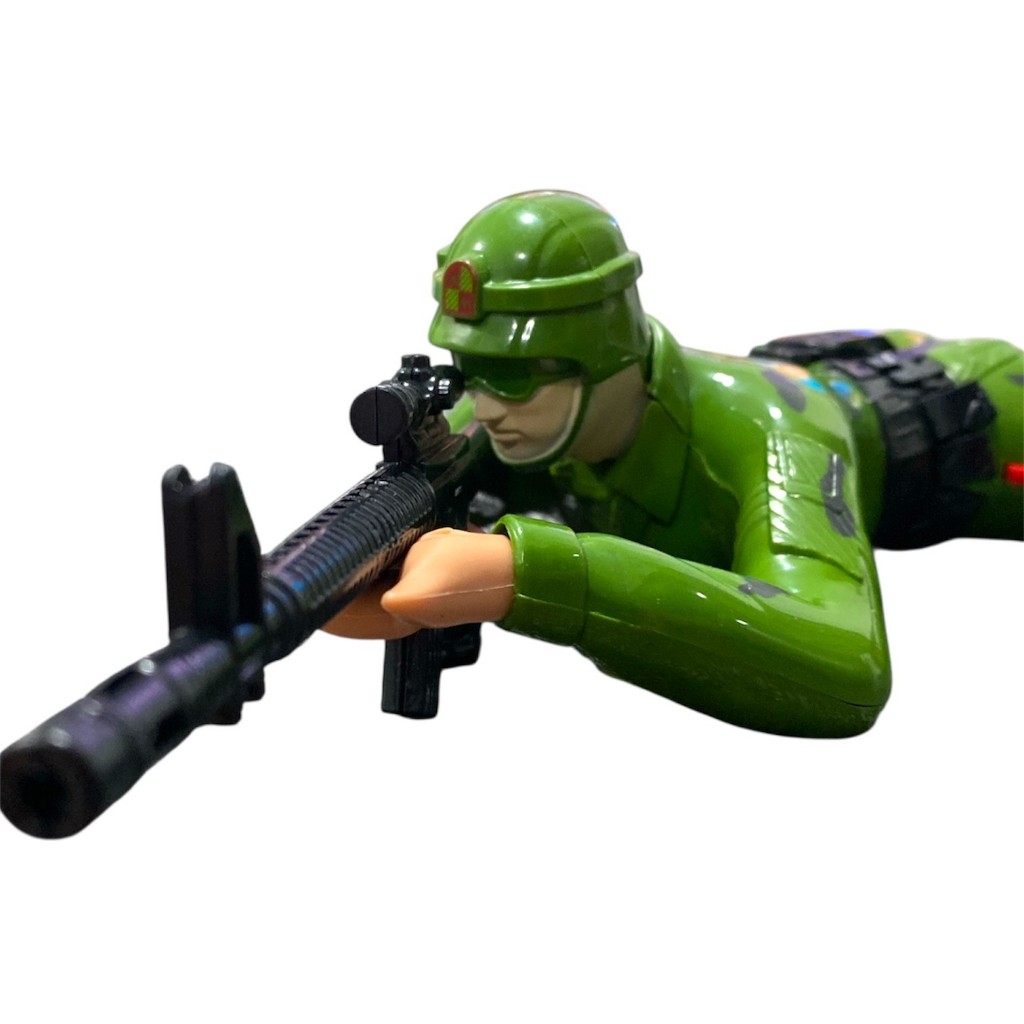 Boneco Soldado com Movimento e Som  Brinquedo Militar Interativo educativo musical