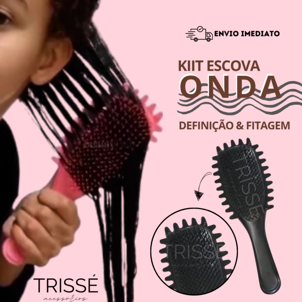 Escova Onda Finalizadora Beauty Flash Definição de Cachos e Finalização para Cabelo Cacheado Crespo