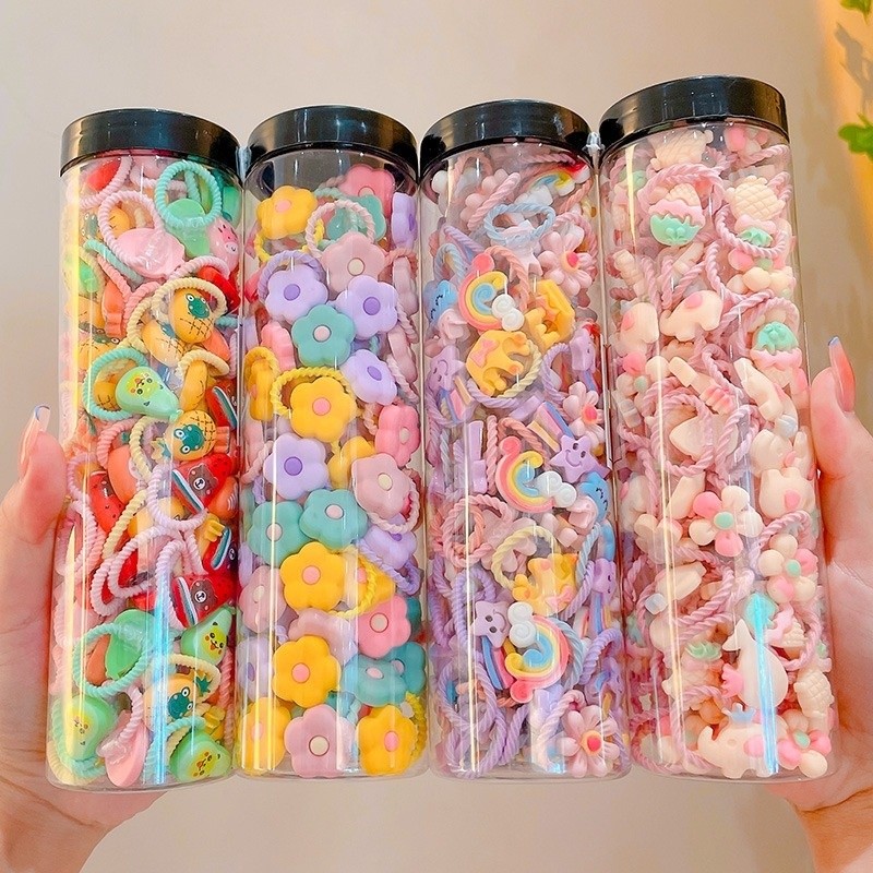 Conjunto De10/50/100 Laços De Cabelo Coloridos10/50/100 Para Criança Elásticos Macios Meninas Pequen