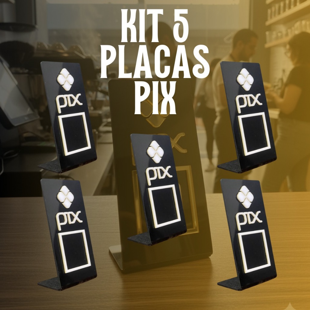 Placa Pix QR Code em Acrílico Mini Compacto Para Pagamento Balcão Mesa