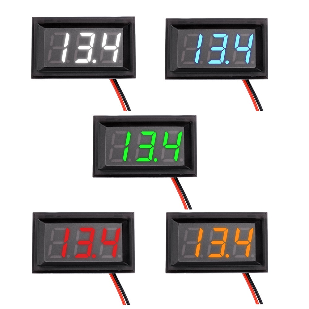 VOKTTA Mini LED Digital Display Voltímetro Detector De 2 Fios 0,56 Polegadas DC 4,5-30V Medidor De T