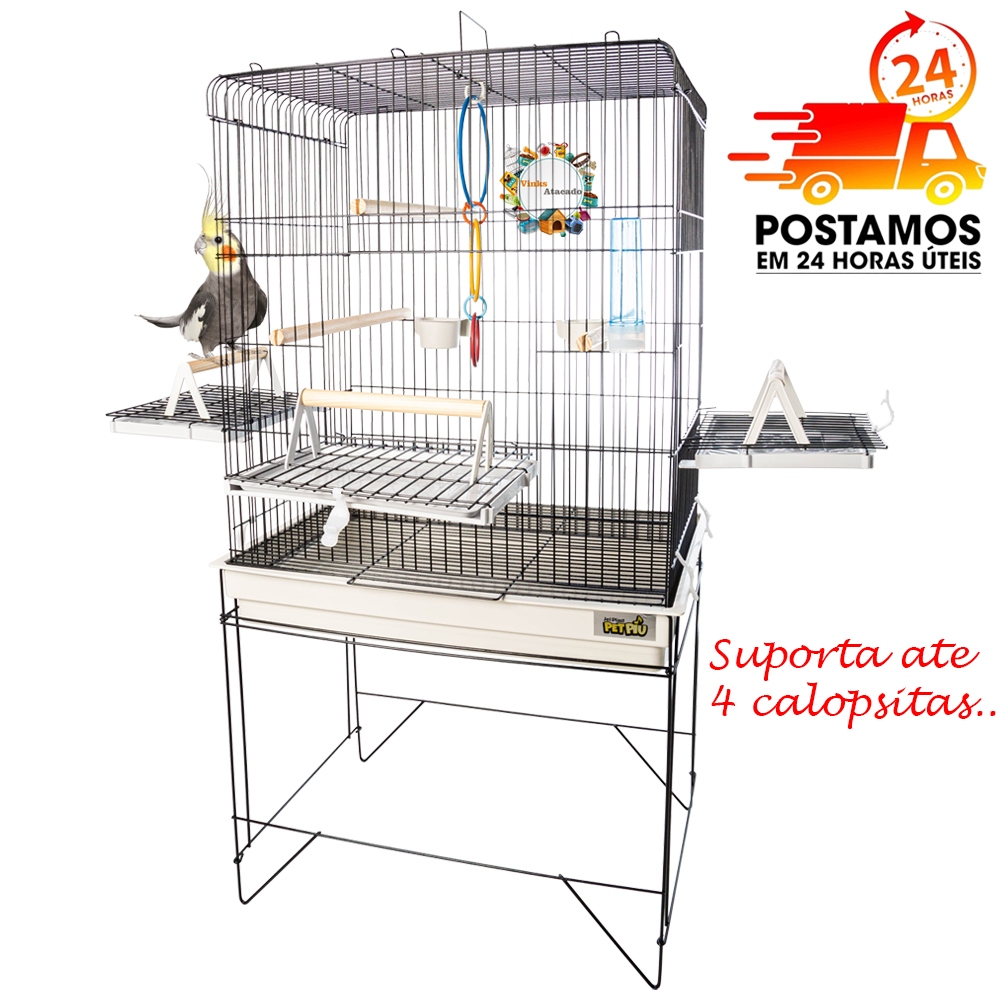 Viveiro Confort Grande Triplex Para Calopsita Red Rumped Ring Neck Aves Mansas COMPLETA Gaiola Abert