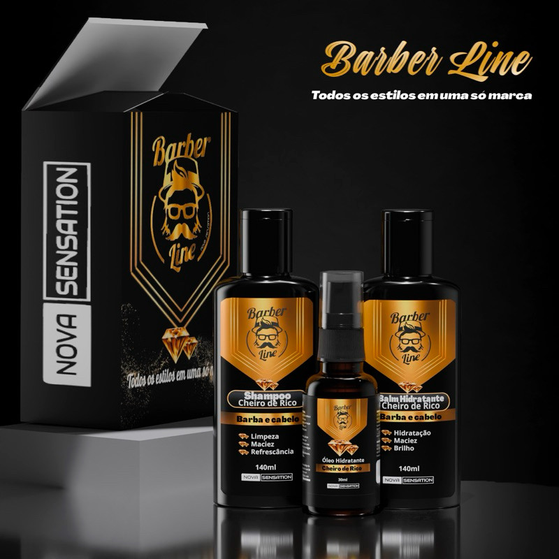 Kit barba Balm Shampoo Óleo Cheiro De Rico