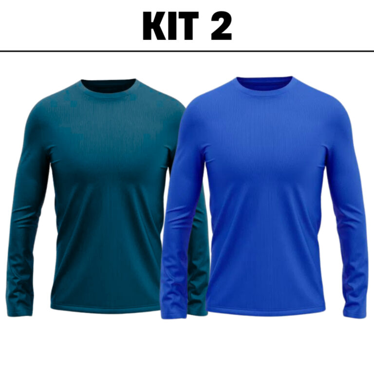 Kit 2 camisas masculina blusa manga longa segunda 