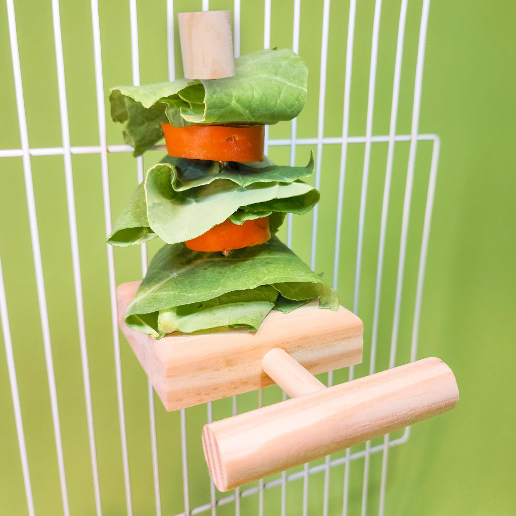 Porta legumes espeto para calopsita, agapornis, periquito, ring neck e aves de pequeno a médio porte