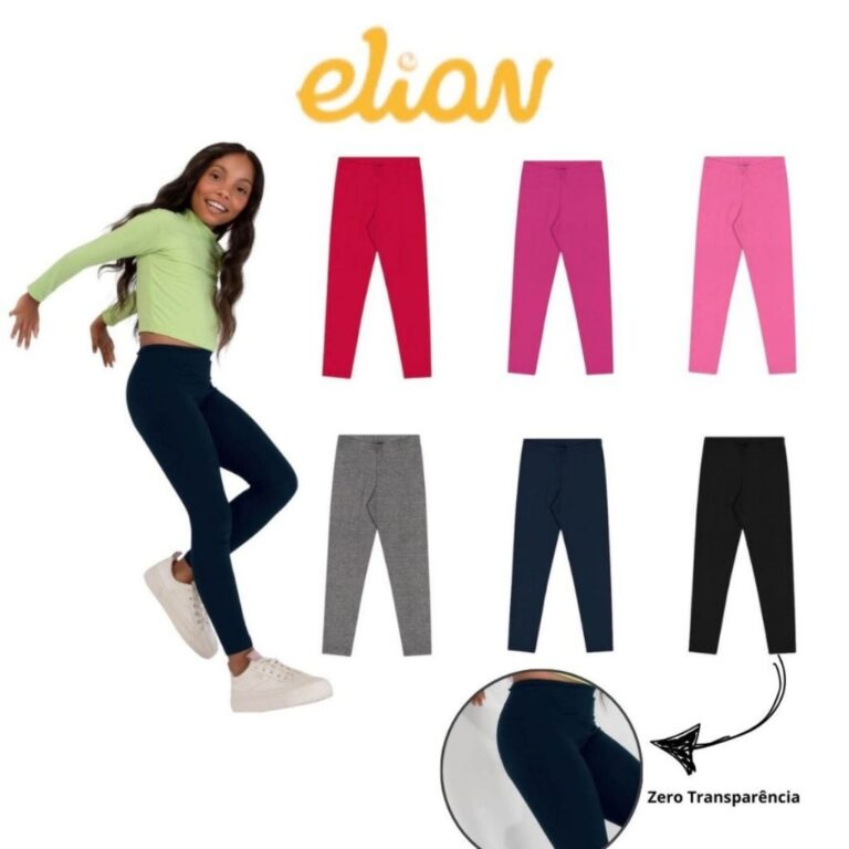 Legging Cotton Infantil Elian Lisa Básico Diversa