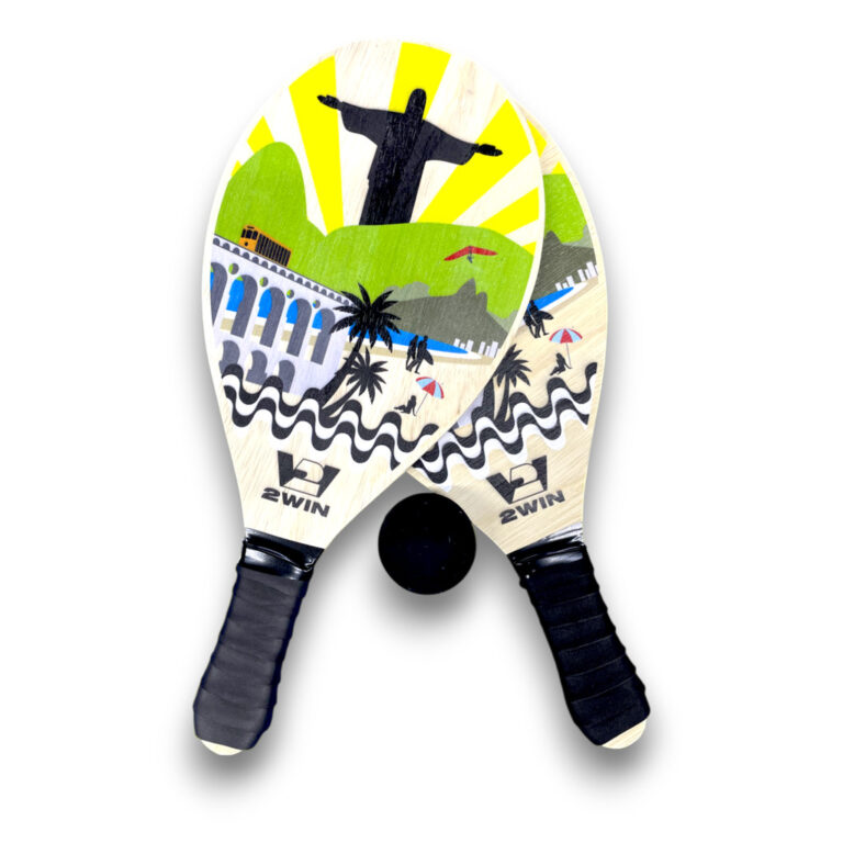 Kit 2 Raquetes de Frescobol + 1 Bolinha  2WIN Regi