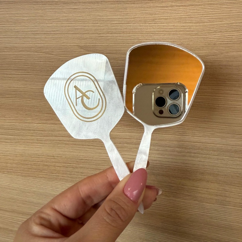 Espelho de bolsa KIT COM 10 formato Mini GLOW acrílico beleza maquiagem mimo presente