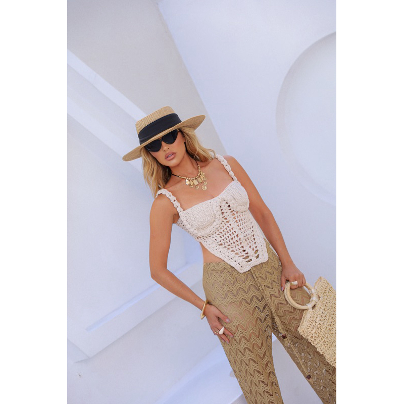Cropped Feminino em Crochê Artesanal – Modelo Cropped Trançado – Cropped Bianca