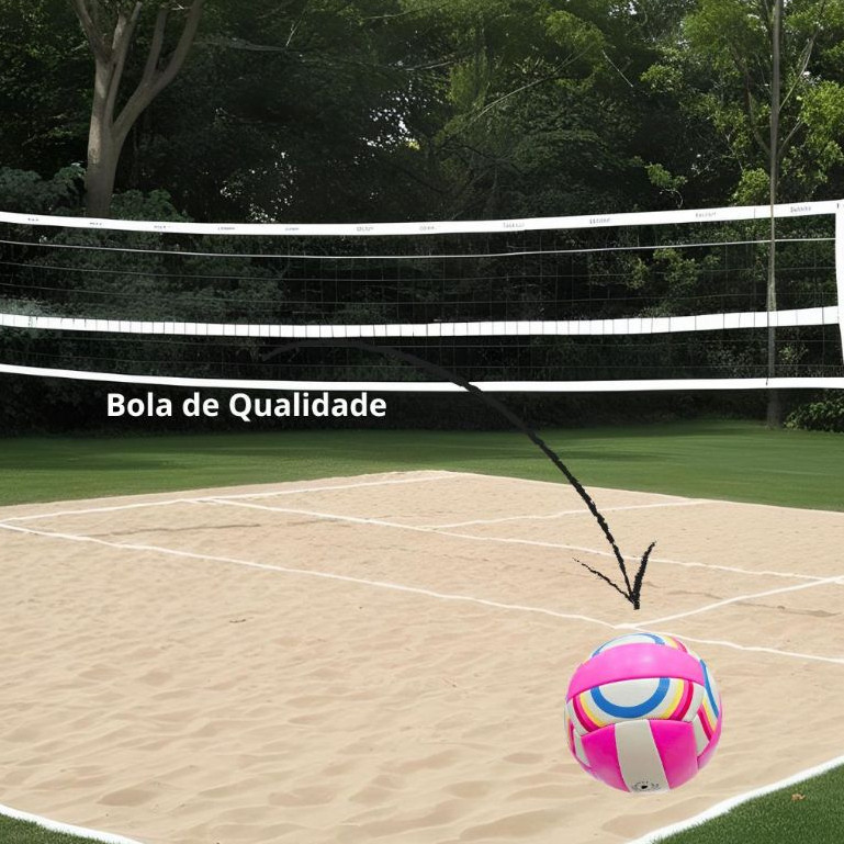 Bola De Vôlei Tamanho Oficial De Couro Sintético