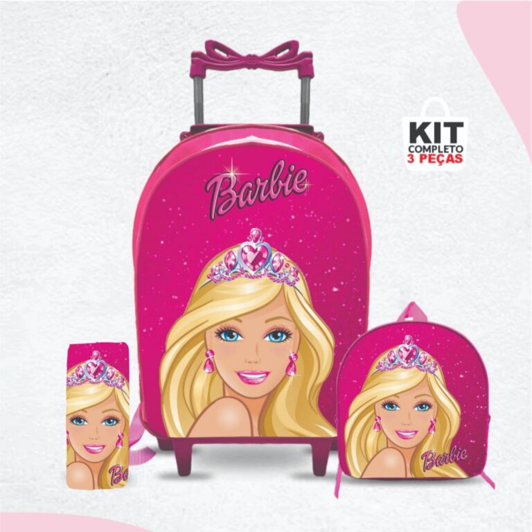 Kit mochila escolar Barbie com lancheira e Estojo 
