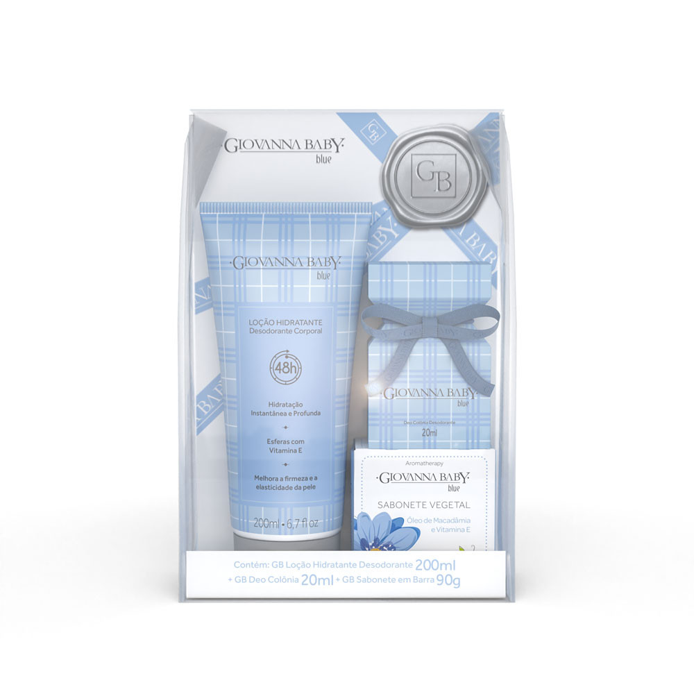 Kit Giovanna Baby Blue – Loção Hidratante 200ml , Sabonete 90G  e Deo Colonia 20ml