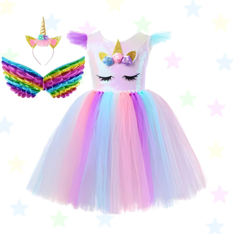 Vestido Unicornio Fantasia Infantil Menina Tutu Pr